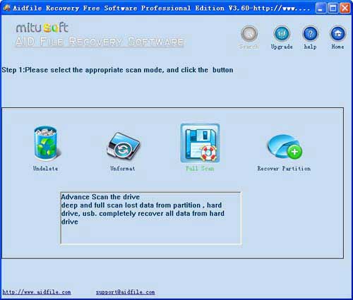 Aidfile free data recovery software screenshot